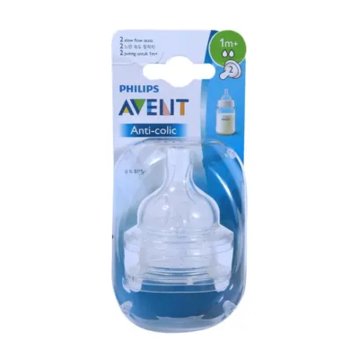 Philips Avent Teats Flow 2 Slow 1M+ 2 Pc Scf63227