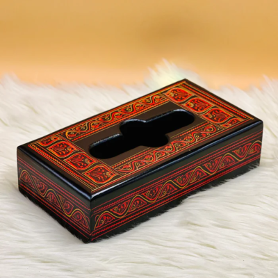 Red Laquer Art Tissue Box