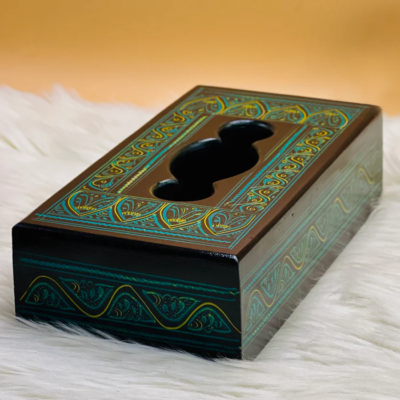Green Laquer Art Tissue Box