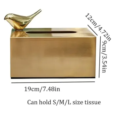 Gold Sparrow Tissue Box