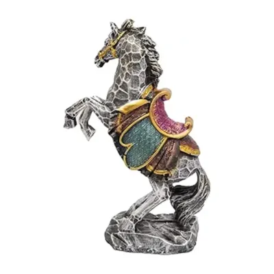 Standing Resin Horse Statue Silver
