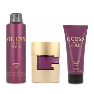 Guess Gold Gift Set For Men 3 Pcs
